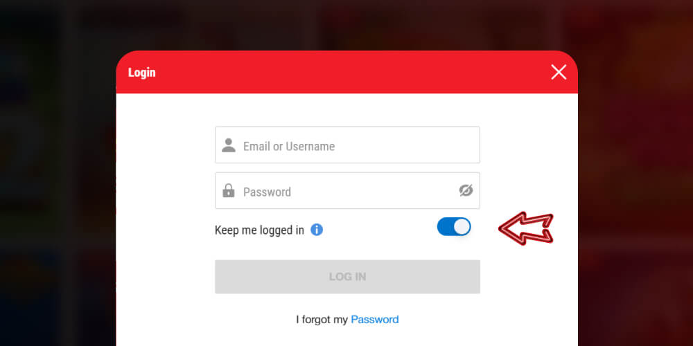 choose keep me logged in