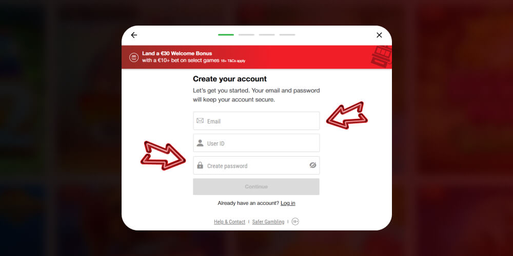 enter account details